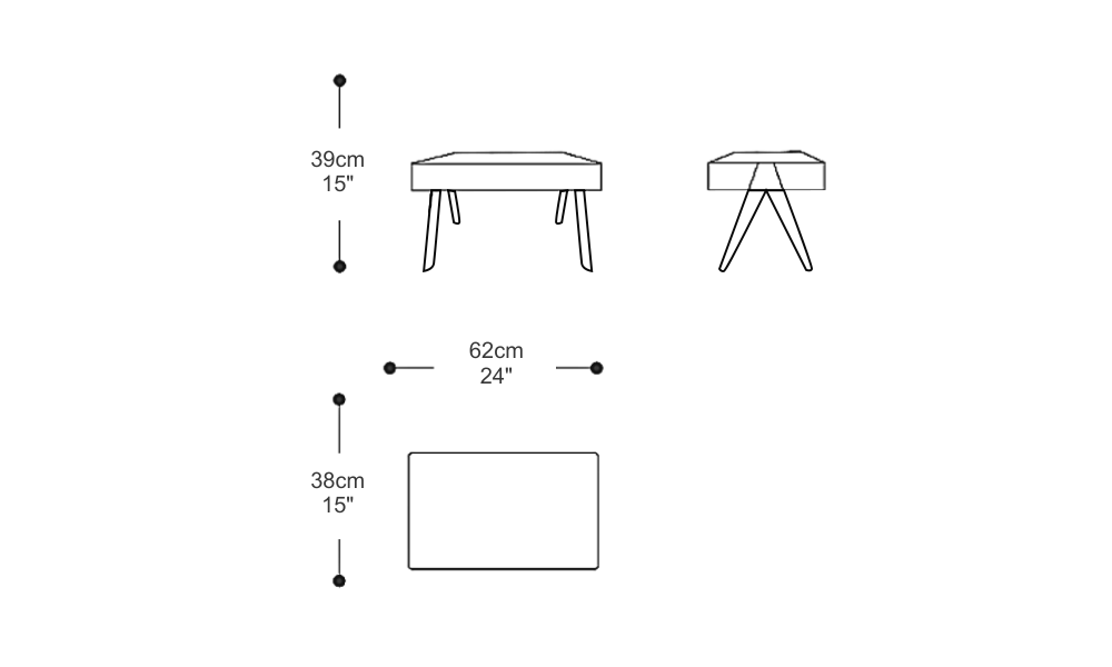 Image of the main dimensions of the product